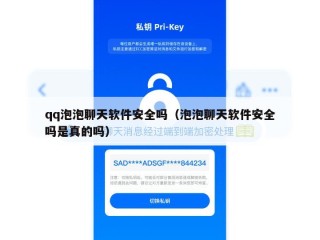 qq泡泡聊天软件安全吗（泡泡聊天软件安全吗是真的吗）