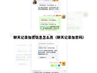 聊天记录加密信息怎么弄（聊天记录加密码）