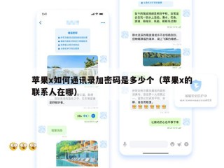 苹果x如何通讯录加密码是多少个（苹果x的联系人在哪）