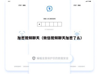 加密视频聊天（微信视频聊天加密了么）