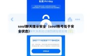 soul聊天提示安全（soul账号处于安全状态）