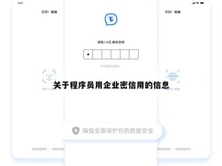 关于程序员用企业密信用的信息