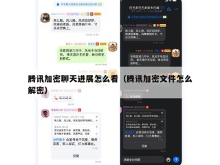 腾讯加密聊天进展怎么看（腾讯加密文件怎么解密）