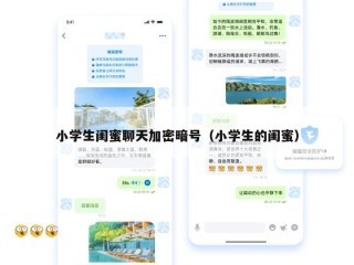 小学生闺蜜聊天加密暗号（小学生的闺蜜）