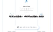 聊天加密是什么（聊天加密是什么软件）