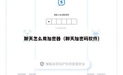 聊天怎么用加密器（聊天加密码软件）