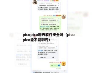 picopico聊天软件安全吗（picopico能不能聊污）