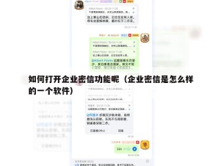 如何打开企业密信功能呢（企业密信是怎么样的一个软件）