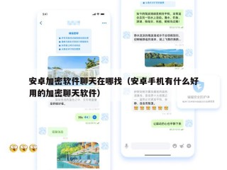 安卓加密软件聊天在哪找（安卓手机有什么好用的加密聊天软件）
