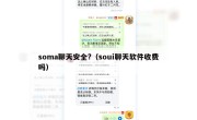 soma聊天安全?（soui聊天软件收费吗）
