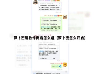 萝卜密聊软件商店怎么进（萝卜密怎么开启）