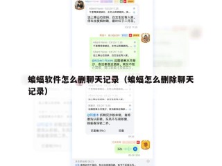 蝙蝠软件怎么删聊天记录（蝙蝠怎么删除聊天记录）
