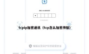 tcpip加密通讯（tcp怎么加密传输）