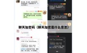 聊天加密码（聊天加密是什么意思）