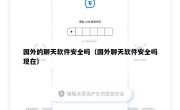 国外的聊天软件安全吗（国外聊天软件安全吗现在）