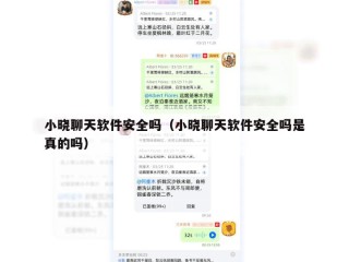 小晓聊天软件安全吗（小晓聊天软件安全吗是真的吗）