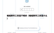 蝙蝠聊天工具是干嘛的（蝙蝠聊天工具是什么）