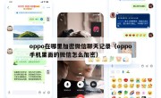 oppo在哪里加密微信聊天记录（oppo手机里面的微信怎么加密）