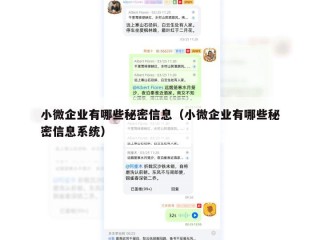 小微企业有哪些秘密信息（小微企业有哪些秘密信息系统）