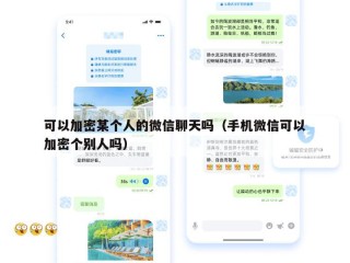 可以加密某个人的微信聊天吗（手机微信可以加密个别人吗）