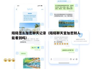 陌陌怎么加密聊天记录（陌陌聊天室加密别人能看到吗）