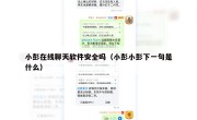 小彭在线聊天软件安全吗（小彭小彭下一句是什么）