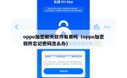 oppo加密聊天软件有用吗（oppo加密软件忘记密码怎么办）