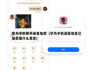 华为手机聊天语音加密（华为手机语音信息已加密是什么意思）