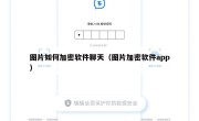 图片如何加密软件聊天（图片加密软件app）