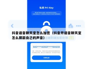 抖音语音聊天室怎么加密（抖音开语音聊天室怎么屏蔽自己的声音）
