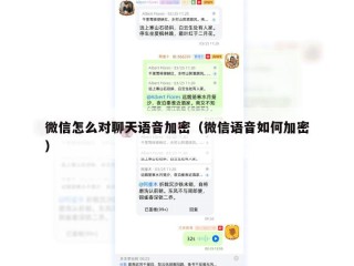 微信怎么对聊天语音加密（微信语音如何加密）