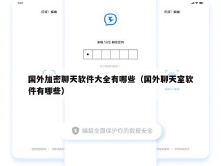 国外加密聊天软件大全有哪些（国外聊天室软件有哪些）