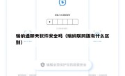 瑞纳通聊天软件安全吗（瑞纳联网版有什么区别）