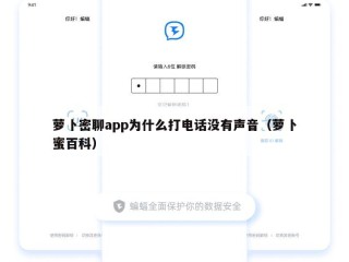 萝卜密聊app为什么打电话没有声音（萝卜蜜百科）