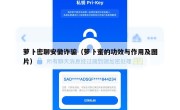 萝卜密聊安徽诈骗（萝卜蜜的功效与作用及图片）