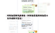 对称加密聊天表情包（对称加密是用来加密小文件或数字签名）