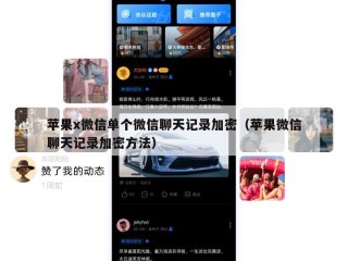 苹果x微信单个微信聊天记录加密（苹果微信聊天记录加密方法）