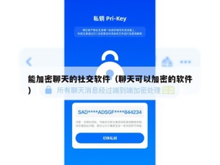 能加密聊天的社交软件（聊天可以加密的软件）