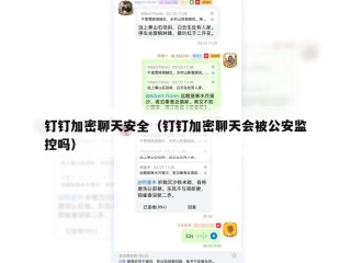钉钉加密聊天安全（钉钉加密聊天会被公安监控吗）