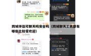 同城伴侣可聊天吗安全吗（同城聊天工具都有哪些比较受欢迎）
