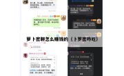 萝卜密聊怎么赚钱的（卜罗密咋吃）