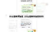 什么是聊天加密（什么是聊天加密软件）
