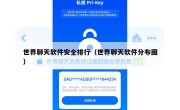 世界聊天软件安全排行（世界聊天软件分布图）