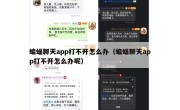蝙蝠聊天app打不开怎么办（蝙蝠聊天app打不开怎么办呢）