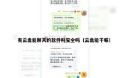 有云盘能聊天的软件吗安全吗（云盘能干嘛）