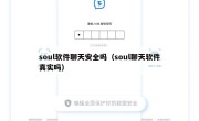 soul软件聊天安全吗（soul聊天软件真实吗）