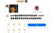 soul是免费聊天软件吗安全吗（soul是免费聊天软件吗安全吗是真的吗）