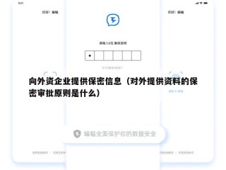 向外资企业提供保密信息（对外提供资料的保密审批原则是什么）